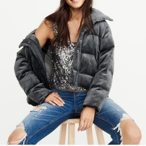 Abercrombie and Fitch dark gray puffer jacket, size large